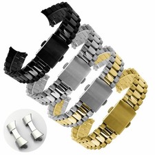 Curved End Stainless Steel Watch Strap Band Wrist Bracelet 18 19 20 21 22mm NEW