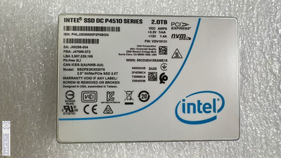 Grade A New Pull Intel SSDPE2KX020T8 DC P4510 Series 2TB NVME PCIe U.2 2.5in SSD