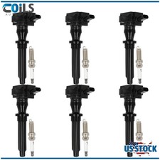 For Jaguar F-Pace F-Type XE XF XJ V6 3.0L 6 Ignition Coils & Iridium Spark Plugs