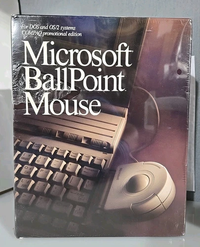 Vintage Microsoft Ballpoint Mouse 1990 For DOS And OS/2 Systems NEW SEALED