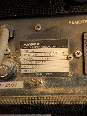Ampex ATR-700 Vintage Stereo Reel to Reel Unit | eBay