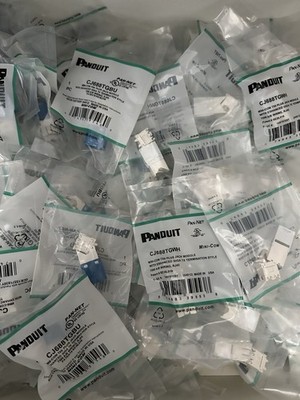 Panduit Mini-Com UTP RJ45 Cat 6 TG Jack Module - 25-WHITE/25-BLUE FREE SHIPPING