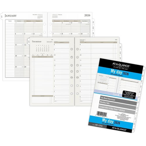 2026 AT-A-GLANCE 8.5" x 5.5" Daily & Monthly Planner Refill Pages White/Brown - Picture 2 of 5