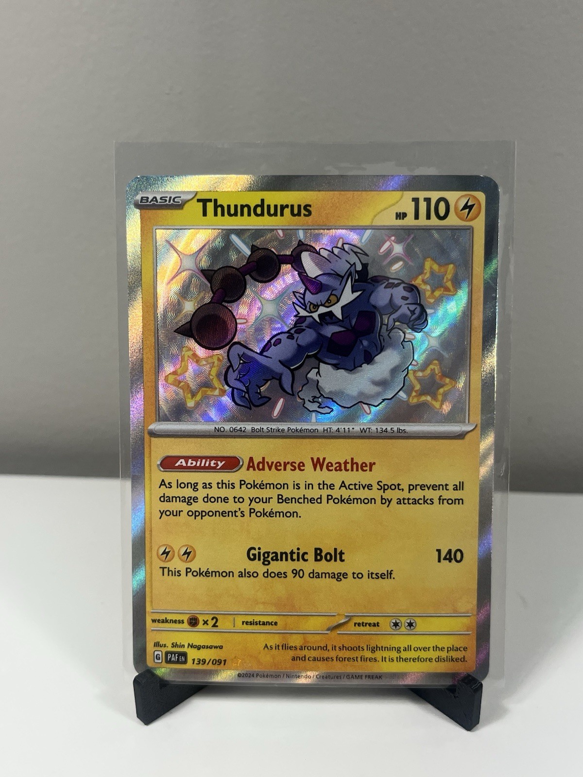 Thundurus 139/091 Sv: Paldean Fates Shiny Rare Pokemon Card - #6