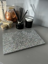 Silver Glitter Resin Decorative Large Oblong Tray