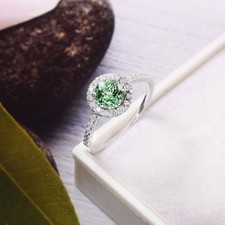 AAA Flawless Green Sapphire Gemstone 6x6 MM, 925 Sterling Silver Engagement Ring