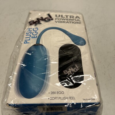 Bang! 28X Powerful Plush Egg Silicone Vibrator W/ Remote Control Blue, New