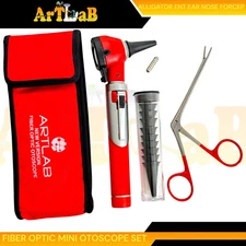 OTOSCOPE MINI FIBER OPTIC POCKET,MEDICAL,DIAGNOSTIC,OTOLOGIST, ENT, CE+Alligator