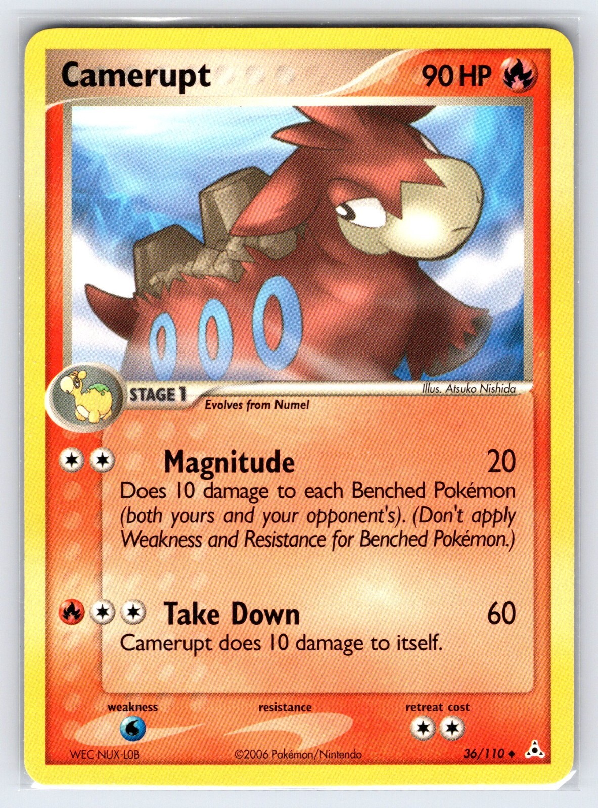 Camerupt 36/110 2006 EX Holon Phantoms Pokemon Card Nintendo Uncommon - Nm