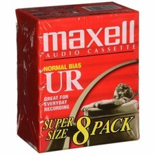 Maxell UR-60 Normal Bias Audio Recording Cassette Tapes 60 min - 8 PACK / NEW