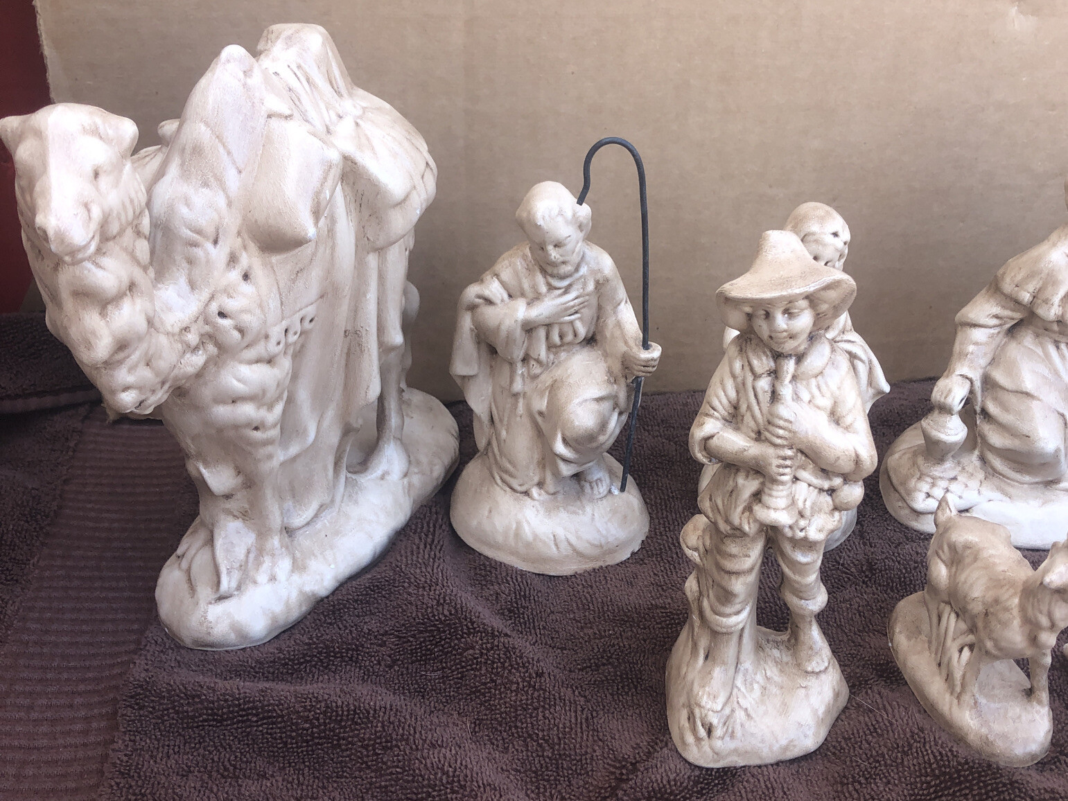 Vintage Glazed Ceramic NATIVITY SCENE SET 1977 Atlantic Mold 19 Pieces