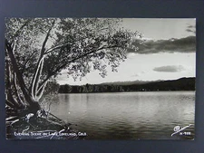 Loveland Colorado CO Evening Scene On Lake Real Photo Postcard RPPC 1950s
