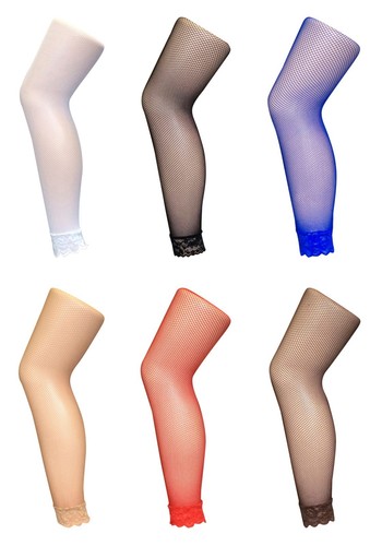 Womens Colorful Fishnet Footless Tights 