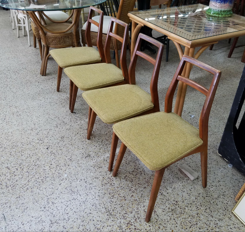 4 HIGH STYLE MID CENTURY DANISH MODERN TEAK DINING CHAIRS eBay