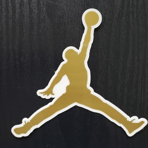JORDAN GOLD JUMPMAN STICKER 4.25" Air Jordan Nike Flight Logo | eBay