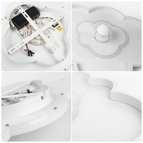 TOZING Ceiling Fans W/ Lights 20"x5" Modern Cloudy Shaped Mount W/ Remote White - Picture 12 of 12