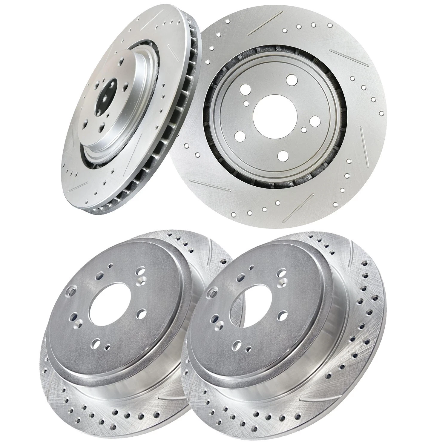 4x Front Rear Drilled Brake Rotors for 2011 - 2020 Sienna 2015 - 2019 Highlander - Picture 7 of 8