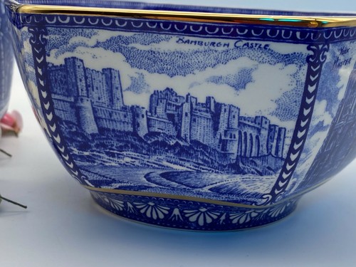 Vintage Porcelain Bowl Ringtones Wade Blue White Hexagonal - Picture 4 of 8