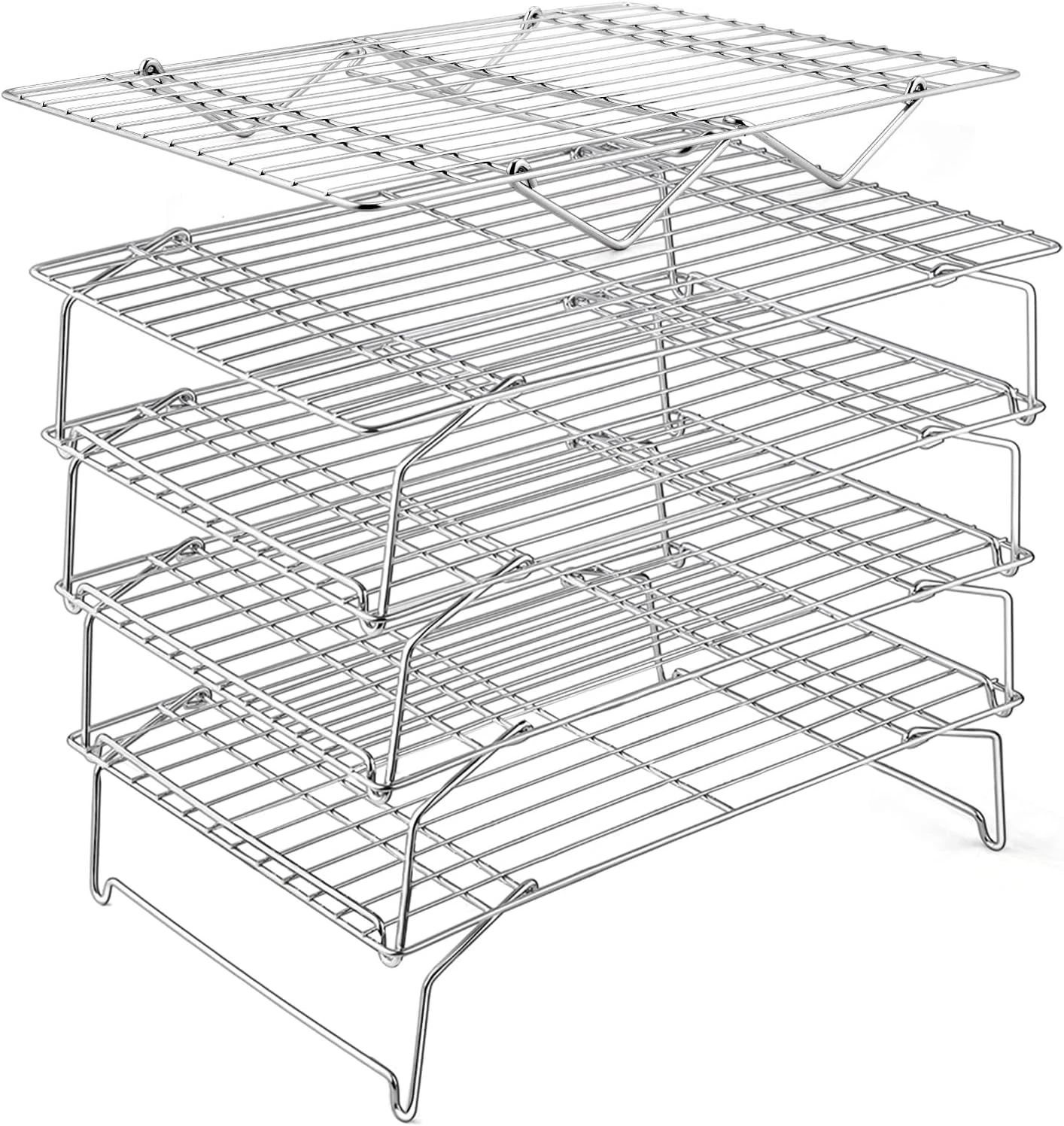5-Tier Cooling Rack, 15”X10.1" Stainless Steel Stackable Wire Cooling Rack for B