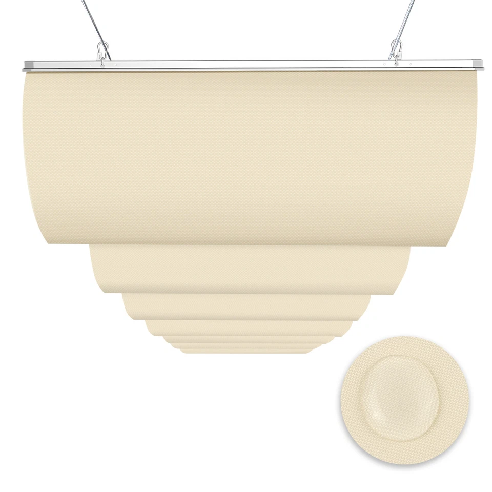 Waterproof Retractable Pergola Replacement Shade Cover Wave Sail Awning-Beige - Image 2 of 4