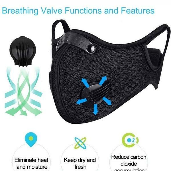 VEIPAO Sports Facial Masks with Carbon Filter, Extra Mozambique