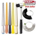 Metal Ring Sizer Gauge Mandrel Finger Measure Stick Standard Tool Sliver A7