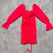 Red flirty Ruched Off the shoulder mini dress from winsor size Medium