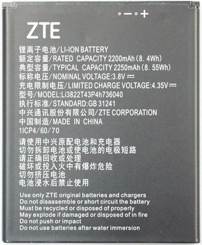 New OEM ZTE Li3822T43P4h736040 ZTE TEMPO X Go N9137 ZFIVE C Z558 Z559 Z839 T2 - 第 1/1 張圖片