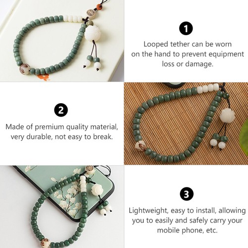 Delicate Mobile Phone Lanyard Bodhi Phone Shell Pendant Jade Phone Wrist Strap - 第 9/12 張圖片