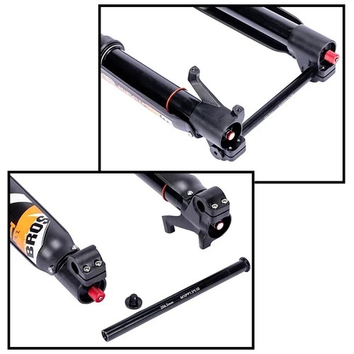 20 26" E-bike Suspension Inverted Air Fork Bicycle Thru Axle Travel 140mm Fork - Picture 5 of 20
