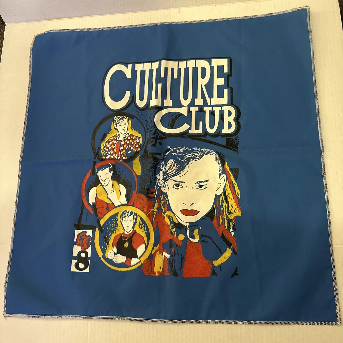 Vintage Boy George Culture Club Tapestry Banner 22 x 22 1980 s