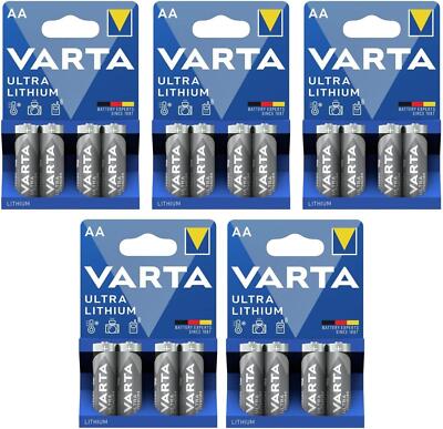 5x Varta Ultra Lithium AA Batterie Mignon FR14505 6106 1.5V 4er Blister