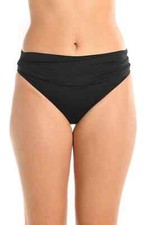 La Blanca L141104 Women's Black Island Goddess Banded Bikini Bottom Size 12