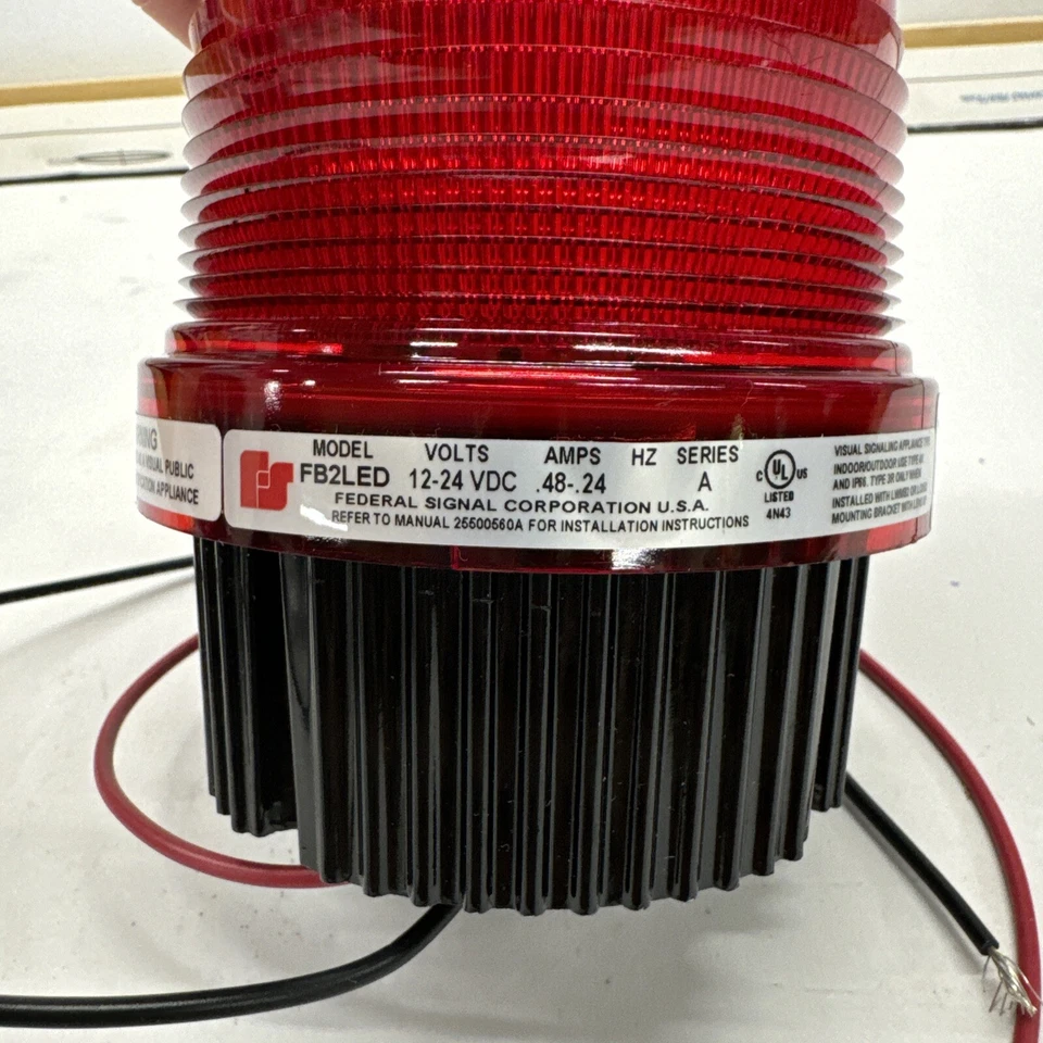 NUEVA SEÑAL FEDERAL FB2LED ADVERTENCIA SEÑALIZACIÓN ESTROBOSCÓPICA LUZ ROJA 12-24 VDC Serie A Foto 4 de 4