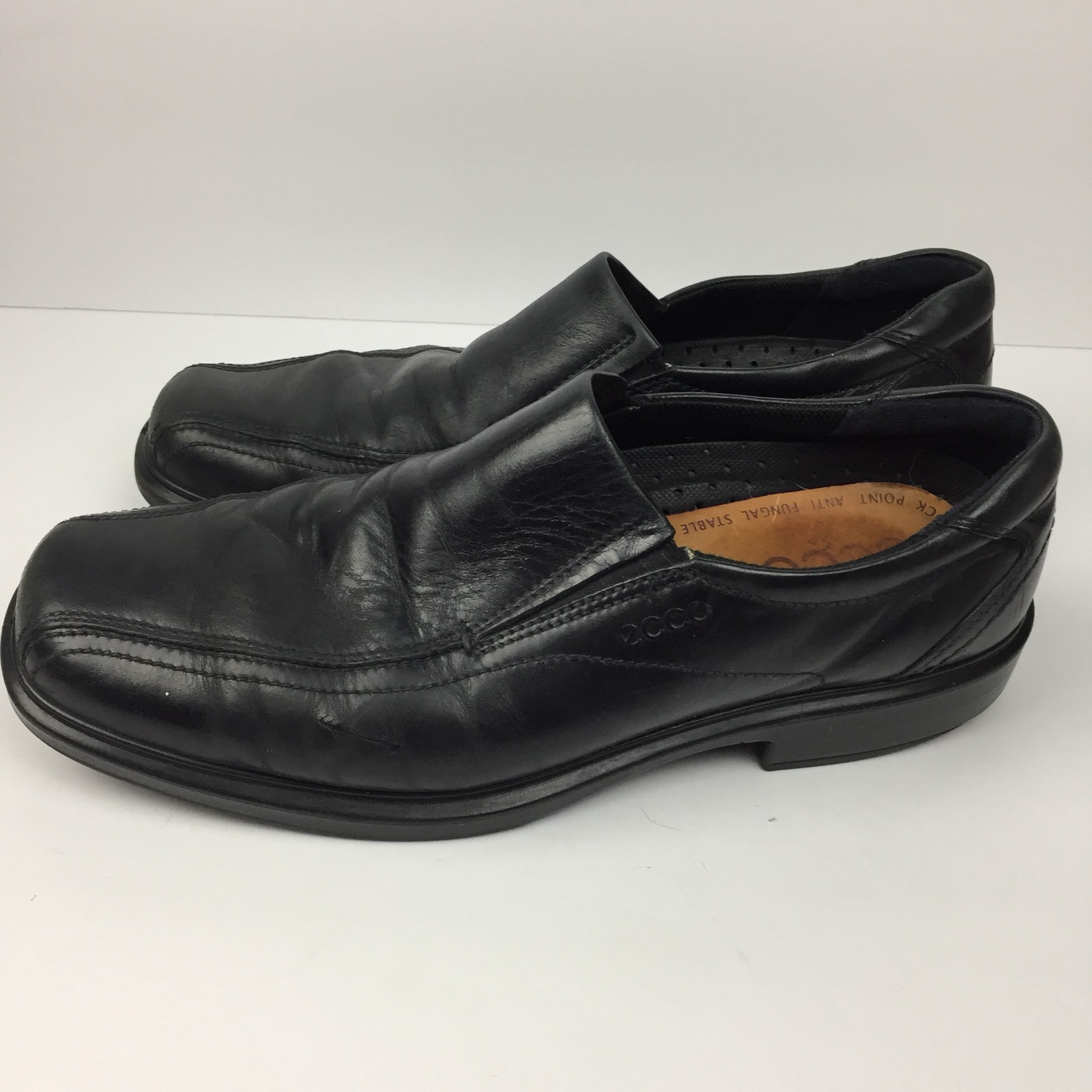 ECCO Men's New Jersey Loafer Black Leather Shoe 44 EU… Gem