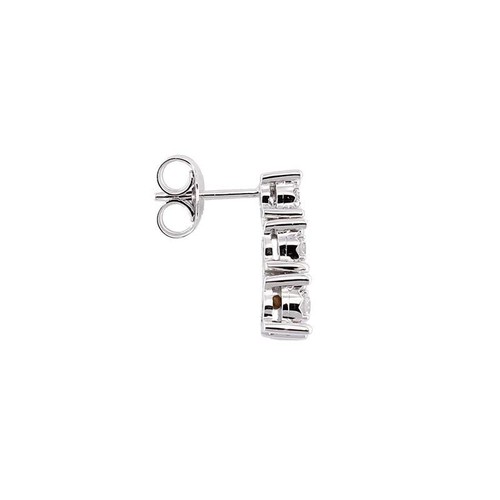Pendientes Mujer Trilogy de Oro Blanco 18KT Y Diamantes Naturales De 0,55 CT, Nu - Imagen 4 de 5