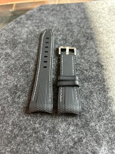 22 mm Wasserdicht SCHWARZ Segeltuch Muster Riemen Gummi SCHWARZ Rolex Sea-Dweller - Bild 9 von 10