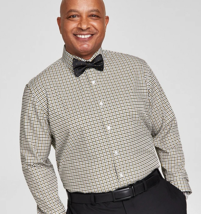 Мужская рубашка из коллекции Tayion, белая в клетку Grnd w/ BLK - Gold , L