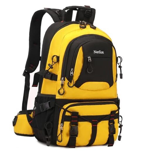 40L Nerlion Hiking Backpack for Men & Women - Camping & Travel - A5 Yellow