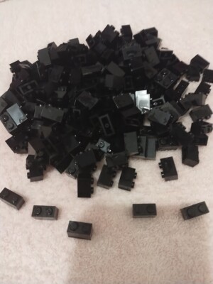Lego - Black Brick 1x2 - 220 Count - Free Shippig