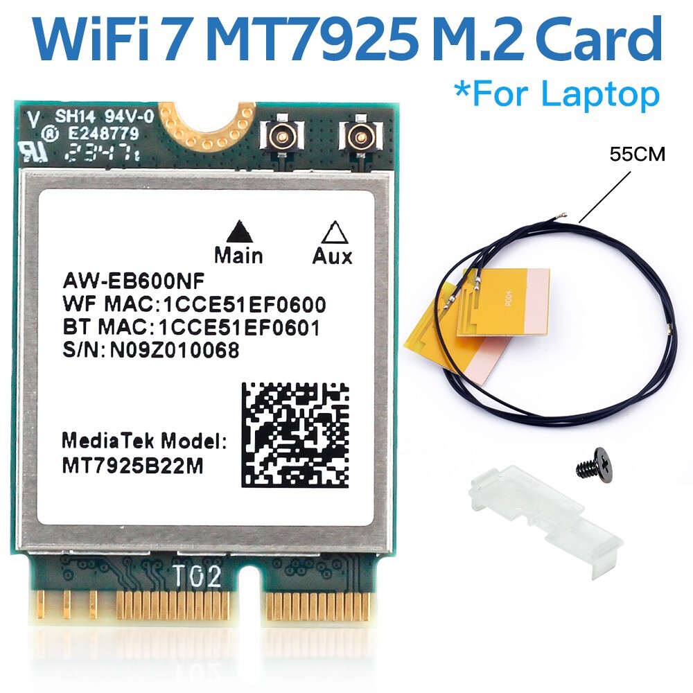 MediaTek MT7925 WiFi 7 M.2 NGFF Tri-band BT5.3 Laptop WiFi Card
