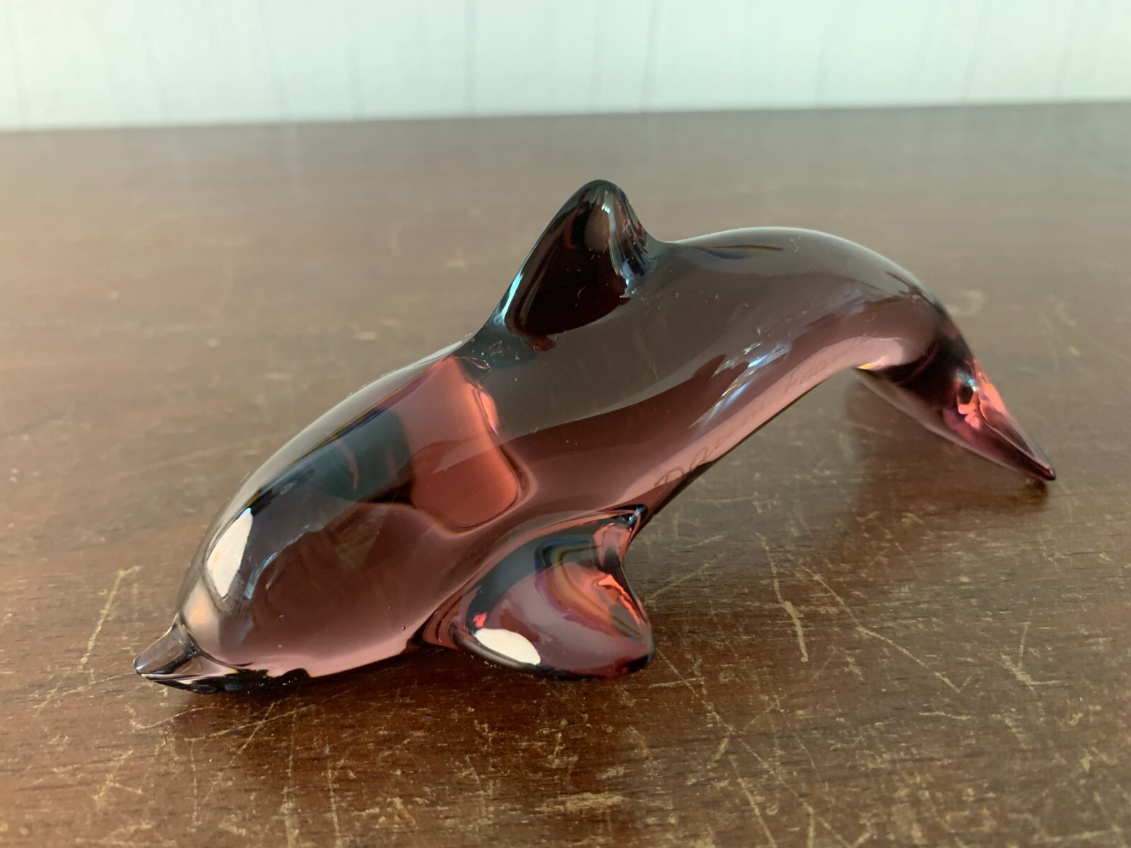 Purple Dolphin In Daum Crystal