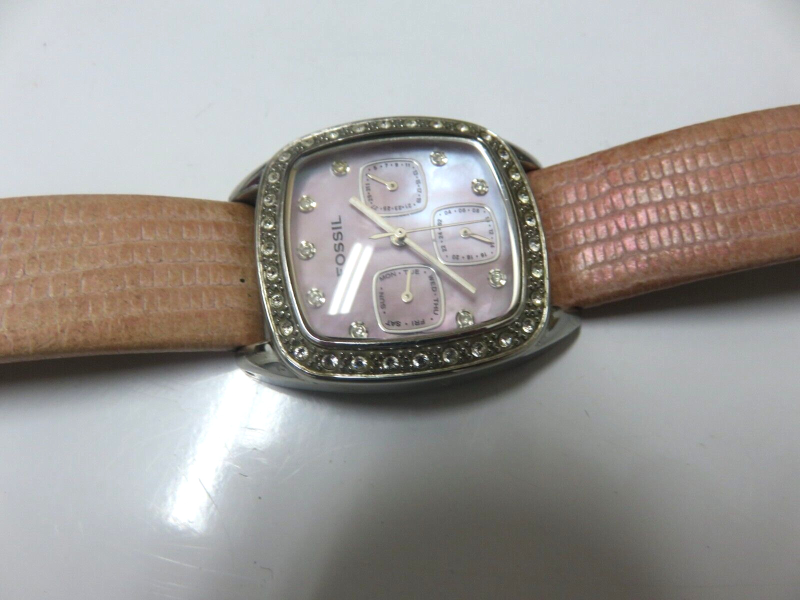 Women's Fossil Multi-Function Watch Rhinestone Be… - image 2