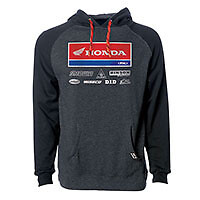 Factory Effex Honda Wing Men's Pullover Hoody - Black/Charcoal Color Block, Screen Print Logo, Size XXL - View #9
