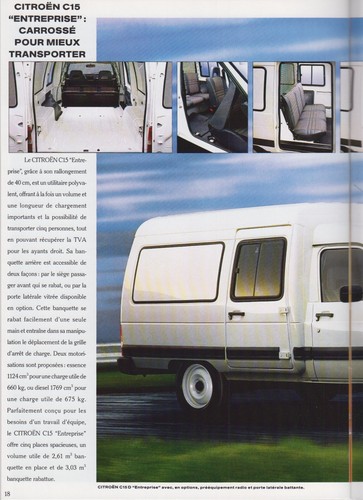 Citroen C15 (C 15 Basis Visa) 08. 1992 Prospekt Brochure Depliant French / FR - Picture 3 of 6