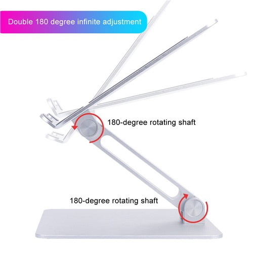 Adjustable Aluminum Laptop Stand For Desk Portable Laptop Riser Laptop Holder - Bild 8 von 12