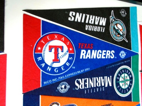 MLB Major League Baseball Thirty 9" X 4" Mini Pennant Flags Framed 30" X 24" - 第 6/7 張圖片