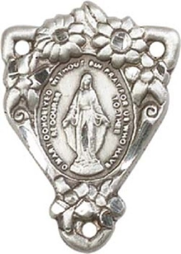 Medalla Milagrosa Pieza Central Floral SOLAMENTE - Elige Metal - Haz Tu Propio Rosario - Imagen 2 de 4