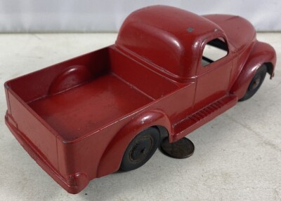 Vintage 1940's Die-Cast Aluminum Slik-Toys Lansing IA Red Pickup