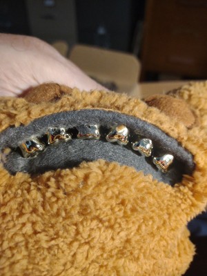 Fuggler Mr buttons gold teeth gold eyes HTF furry plushie